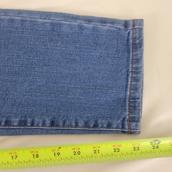 Studio Womens Jeans 2 Petite‎ High Rise Slim Straight Leg Distressed Blue Denim - Picture 7 of 16